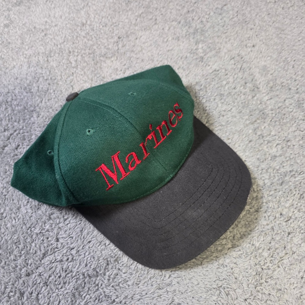 TC Unisex‎ OSFA Marines Baseball Cap Green Black Embroidered Military Hat